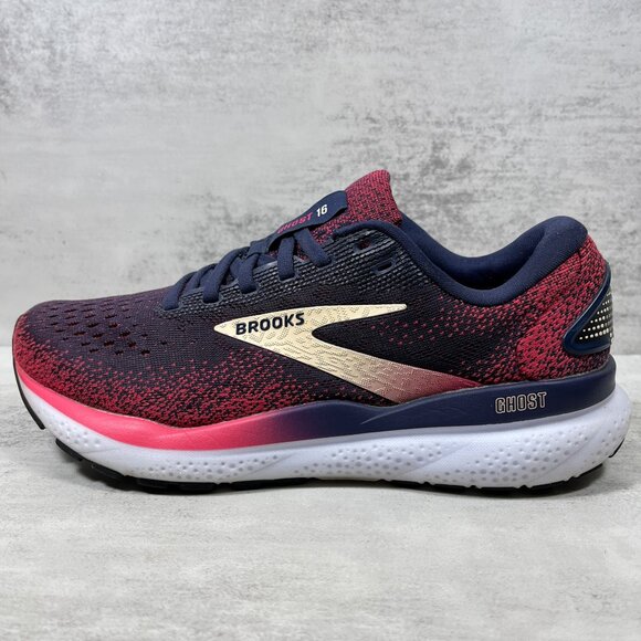 Brooks Ghost 16 Running Shoes - Women's Size 7 - Pink Blue - Picture 1 of 11